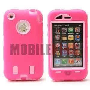   Cover on Pink Rugged Inner Hard Shell for Apple iPhone 3G / 3GS in