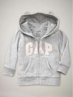 Baby Gap Girl Grey Arch Logo Ear Trim Hoodie New With Tag  