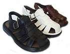 Mens Leather Sandals Fisherman Closed Toe Cross Straps  