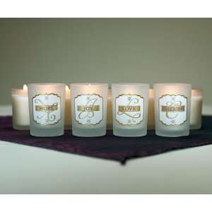 Love Set Glass Votive Candle Holders:  Home & Kitchen