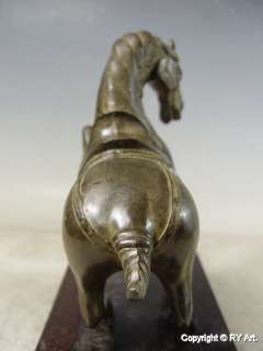 NOBLE CHINESE TANG BRONZE HORSE STATUE 9 W  