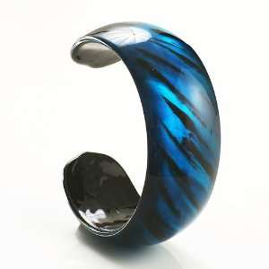   Venetian Murano Glass Cuff Bracelet 7, Midnight Blue Jewelry