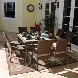  Grenada Square Outdoor Dining Set By Hospitality Rattan 