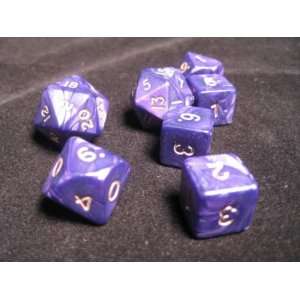    Cheater Dice Pearl (Purple/Gold 7 Dice Poly Set) Toys & Games