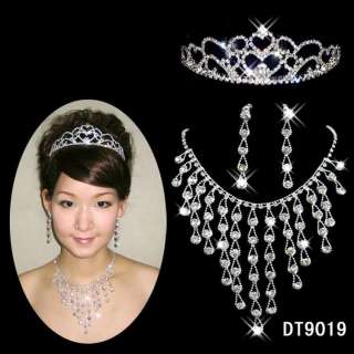 Bridal jewlery sets Tiara + Necklace + Earings Discount  