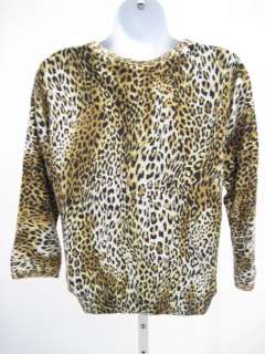 ECI NEW YORK Cheetah Print Sequin Trim Cardigan Size M  