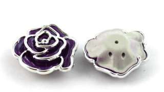 10PCS Dark purple Metalized Plastic rose Shoe Flower  