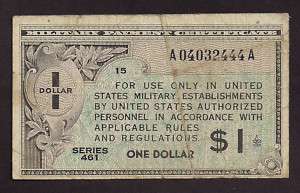US MILITARY PAYMENT 1946 1 DOLLR SERIES 461 P#M5   444A  