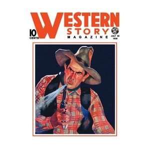  Western Story Magazine The Shooter   12x18 Framed Print 
