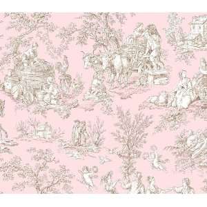  Pink Working Toile Wallpaper Baby