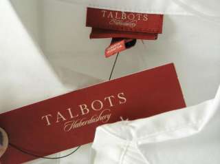 New TALBOTS Cristp White Tuxedo SHIRT BLOUSE sz 6 S M NWT Haberdashery 