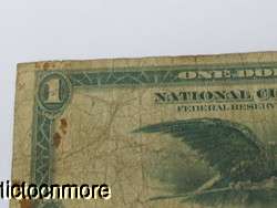 US 1918 $1 DOLLAR BILL NATIONAL CURRENCY FRB LARGE NOTE CLEVELAND OHIO 