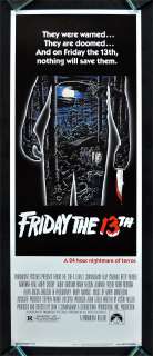 FRIDAY THE 13TH * ORIG MOVIE POSTER INSERT 1980  