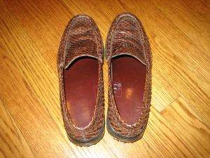 Tods ladies brown snake shoes, loafers 7 1/2  