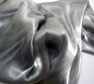 k15 Dark Gray Mirror Organza Fabric Mesh Sheer by Yard  