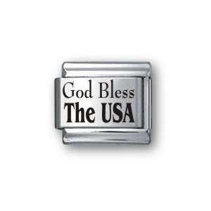  Body Candy Italian Charms Laser God Bless The Usa Jewelry