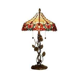  Dale Tiffany Quinn Rose 2 Light Table Lamp TT60494: Home 