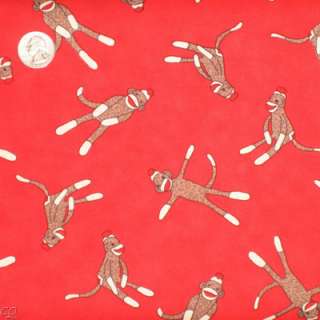   Monkeys Red Fat Quarter Single Moda Erin Michael Quilt Fabric  