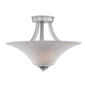    Light Semi Flush Ceiling Fixture with fluted glass: Home Improvement