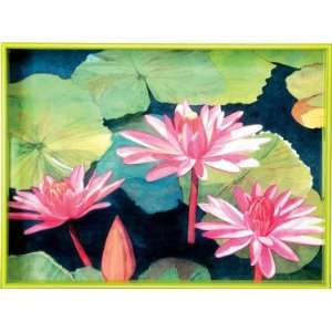  Rock, Flower, Paper Water Lilies Decorative Tray