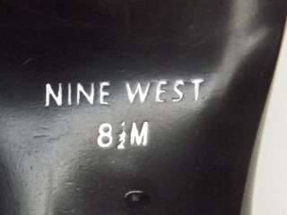 Womens shoes black Nine West 8.5 M pumps leather dress heels  