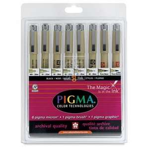  Sakura Pigma Micron Pen   Black, Set of 3, Various Sizes: Arts 