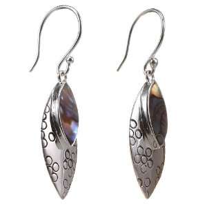   Handmade Abalone Shell Beaded Earrings With Sterling Silver: Jewelry