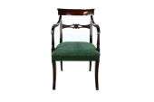 Regency Style Set 8 Solid Mahogany Sabre Leg Bar Back Dining Chairs x 