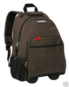 Ogio Wheeled Chamaco Backpack BROWN PLAID NEW  