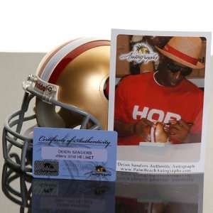   49ers #21 Deion Sanders Autographed Mini Replica Throwback Helmet