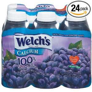Welchs 100% Purple Grape Juice with Calcium, 10 Ounce Bottles (Pack 