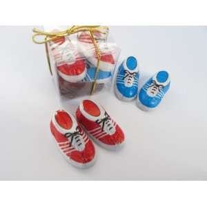 Gift Box of 4 Chocolate Candy Shoes Red White and Blue