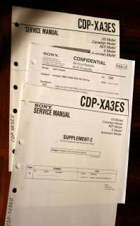 Sony CDP XA3ES CDPXA3ES CD Player Service Manual *ORIG  