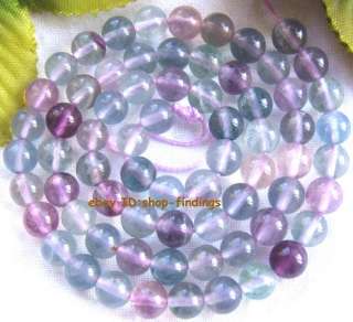 round 6mm natural multi colored fluorite loose Beads 15  