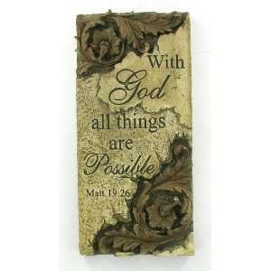  With God All Things Are Possible Wall Art Plaque Religious 