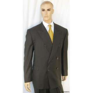   Company $1695 Mens 48 L 48L Suit Hickey Freeman Espresso Brown Plaid