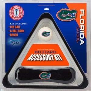 Florida Gators College Accessory Kit, includes triangle rack, cue ball 