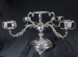 English Silver Plate Rococo Dish Epergne Centrepiece Plated  