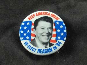   REAGAN FOR PRESIDENT 1 3/4 BUTTON CAMPAIGN PINBACK KEEP AMERICA GREAT
