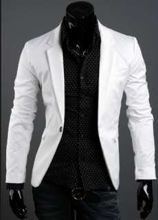 Men’s Casual Slim Stylish fit One Button Suit Blazer Coat Jacket 