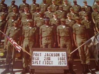 1976 Group Photo Soldiers at Fort Jackson, SC B CO 2BN  