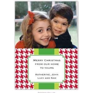   Holiday Photo Card   Alex Houndstooth Red