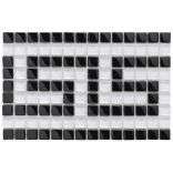   in Ice White Border Glass Mosaic Tile (Pack of 12)  