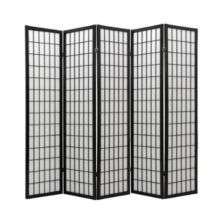 Oriental Shoji Black 5 panel Room Divider Screen  Overstock