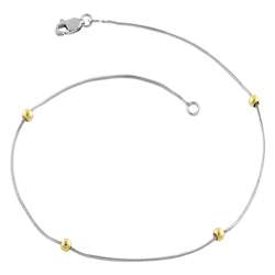 14k Two tone Gold Snake Anklet  Overstock