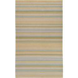 Hand hooked Bliss Pale Yellow/ Sage Striped Rug (3 x 5)   