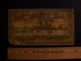 Antique Vintage Army Navy Sewing Needle Book USS Iowa  