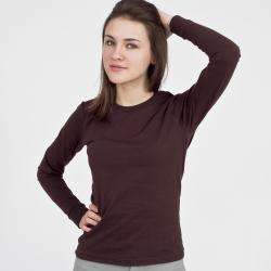 American Apparel Womens Fine Jersey Long Sleeve Brown T shirt 