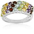   Leigh Sterling Silver Multi gemstone Butterfly Ring  Overstock