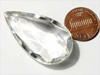 VINTAGE CZECH LAMP CHANDELIER TEAR DROP crystal glass PRISMS (1) 41 mm 